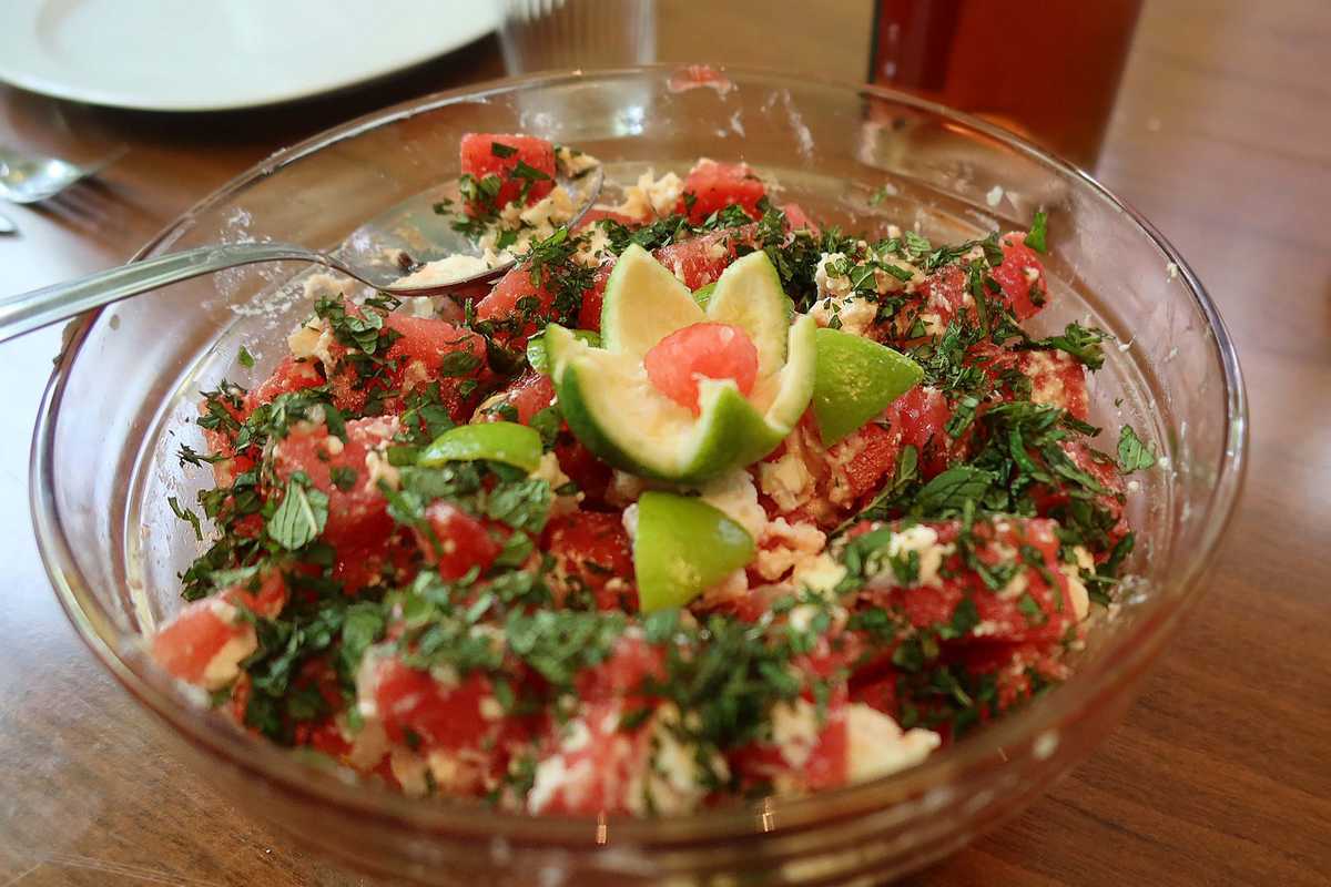 Salade
                  de past�que, menthe et feta